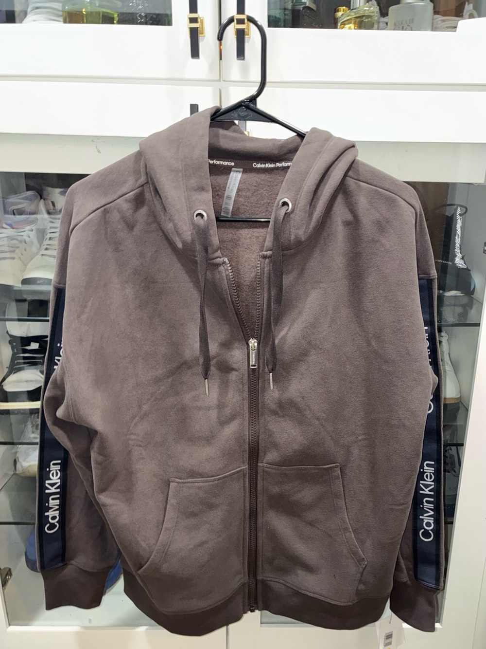 Calvin Klein Performance Brown Hooded Zip Jacket